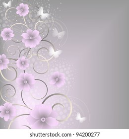 Floral vector background, wedding card or invitation with abstract floral background.
