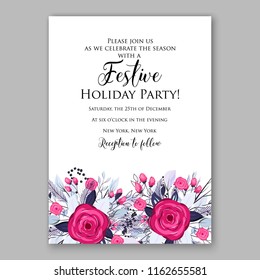 Floral vector background for wedding invitation christmas party invitation bridal shower baby shower christening baptism birthday card anniversary poinsettia winter holiday wreath