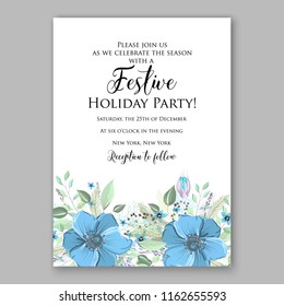 Floral vector background for wedding invitation christmas party invitation bridal shower baby shower christening baptism birthday card anniversary poinsettia winter holiday wreath