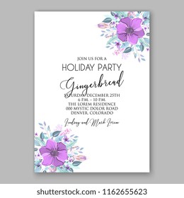 Floral vector background for wedding invitation christmas party invitation bridal shower baby shower christening baptism birthday card anniversary poinsettia winter holiday wreath