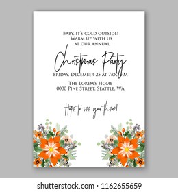 Floral vector background for wedding invitation christmas party invitation bridal shower baby shower christening baptism birthday card anniversary poinsettia winter holiday wreath