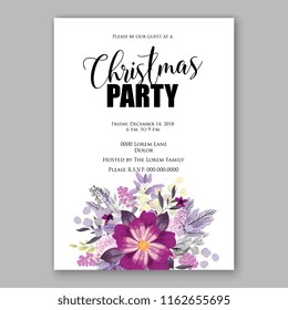 Floral vector background for wedding invitation christmas party invitation bridal shower baby shower christening baptism birthday card anniversary poinsettia winter holiday wreath