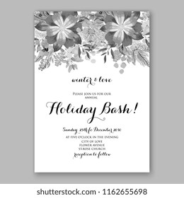 Fondo floral del Vector para la invitación de la boda invitación de la fiesta de Navidad ducha nupcial baby shower bautizo bautizo tarjeta de cumpleaños aniversario flor de navidad de invierno