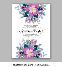 Floral vector background for wedding invitation christmas party invitation bridal shower baby shower christening baptism birthday card anniversary poinsettia winter holiday wreath
