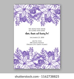 Floral vector background for wedding invitation christmas party invitation bridal shower baby shower christening baptism birthday card anniversary poinsettia winter holiday wreath