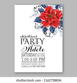 Floral vector background for wedding invitation christmas party invitation bridal shower baby shower christening baptism birthday card anniversary poinsettia winter holiday wreath