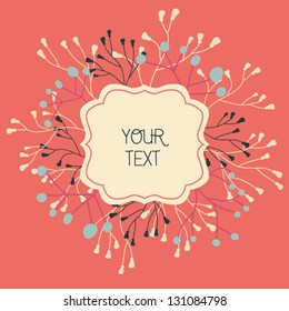 Floral vector banner. Vector illustration. Design element for cards, labels, prints, arts, crafts, cards, scrapbooks. Decorative flourish frame