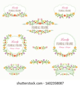 Floral vector with Beautiful wreath floral plants, suitable for invitation, wedding, greeting cards, birthday cards etc.
