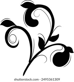 Floral Vector Black and white 