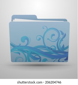 Floral Vector Blue Folder Badge