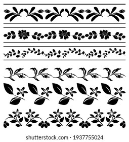 floral vector borders - black tracery