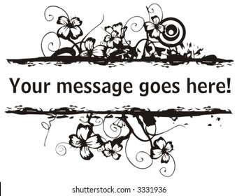 Vector floral que bordea el lugar del texto. Compruebe mi portafolio para muchos más de esta serie así como miles de otros grandes elementos vectores.