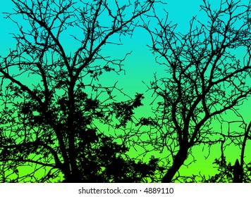 floral vector branches and leafs background