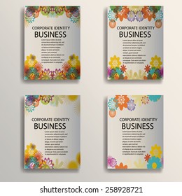 Floral Vector Brochure. Abstract Spring Magazine or Presentation Cover . 