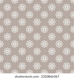 Floral vector brown and white ornament. Seamless abstract classic background with flowers. Pattern with repeating floral elements. Ornament for wallpaper and packaging