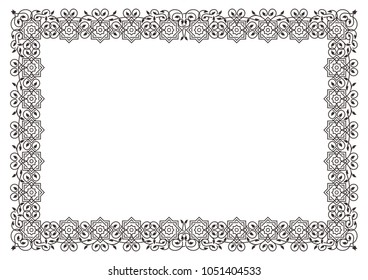 Floral vector calligraphic frame