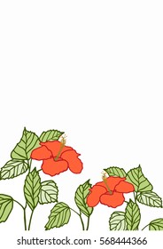 Floral vector card with hibiscus