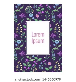 Floral vector card with label