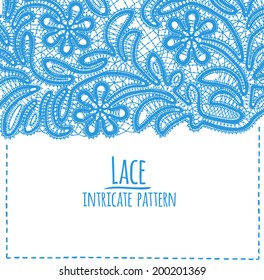 Floral vector card with lace.