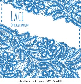 Floral vector card with lace.