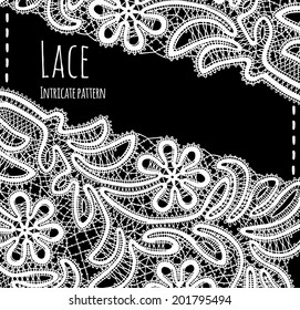 Floral vector card with lace.