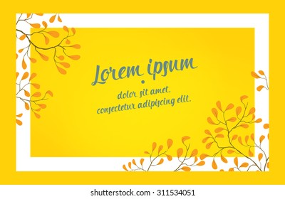 Floral vector card template. Can be used for poster, banner, frame for photo or video. EPS 10