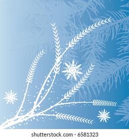 A floral vector Christmas background in blue