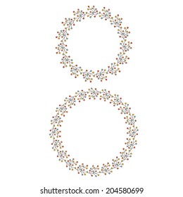 Floral vector circle borders