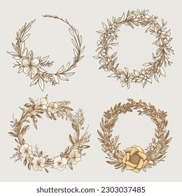 Blumenvektorkreisornamenrahmen