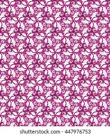 Floral vector colored ornament. Seamless abstract classic pattern with flowers