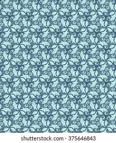 Floral vector colored wallpaper. Seamless abstract classic fine pattern