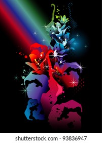 floral  vector composition