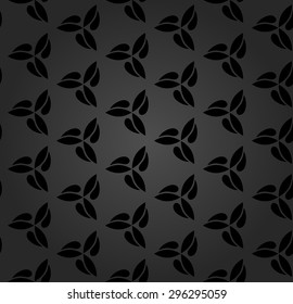 Floral vector dark ornament. Seamless abstract oriental pattern with leafs
