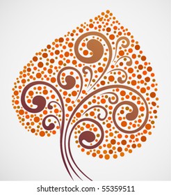 floral vector decoration, abstract tree illustration