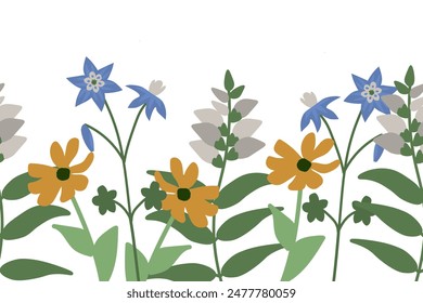 Floral vector decorative summer background