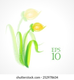 floral vector design element. Watercolor tulip