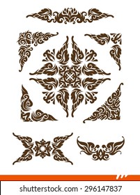 Floral vector design elements and page decoration. 