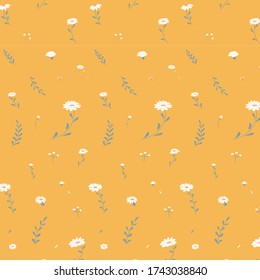 Diseño vectorial floral para tela, embalaje, papel pintado. Ornamento de verano. Impresión en color pastel 