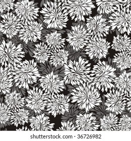 Floral vector design with groups of chrysanthemum