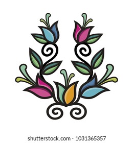 Floral vector design and illustration for ornament and border