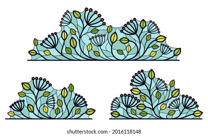 Blumenvektor-Design mit Laub-Äste und Beeren einzeln auf Weiß, klassisch elegante Mode-Banner oder Text-Divider für Design, luxuriöses Vintage-lineares Emblem oder Rahmen-Element.