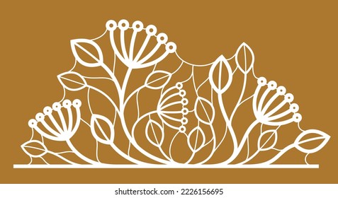 Floral vector design with leaves branches and berries over dark, classical elegant fashion style banner or text divider for design, luxury vintage linear emblem or frame element.