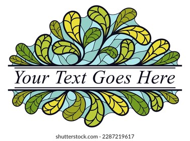 Floral vector design with leaves and branches isolated over white, classical elegant fashion style banner or text divider for design, luxury vintage linear emblem or frame element.