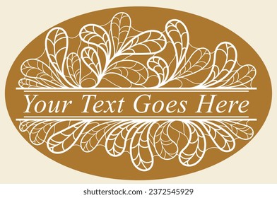 Floral vector design with leaves and branches over dark, classical elegant fashion style banner or text divider for design, luxury vintage linear emblem or frame element.