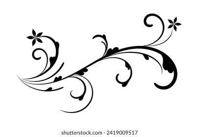 floral vector design. swirly illustration with flower.