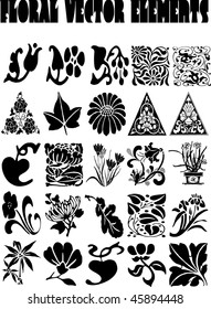 Floral vector elements