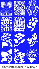 Floral vector elements