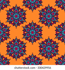 floral vector festive abstract seamless pattern. tiled background