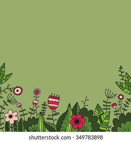 Floral vector frame