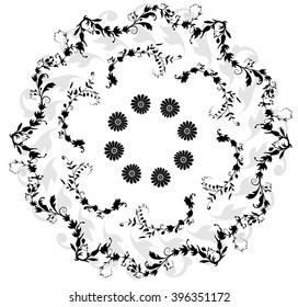 Floral vector frame